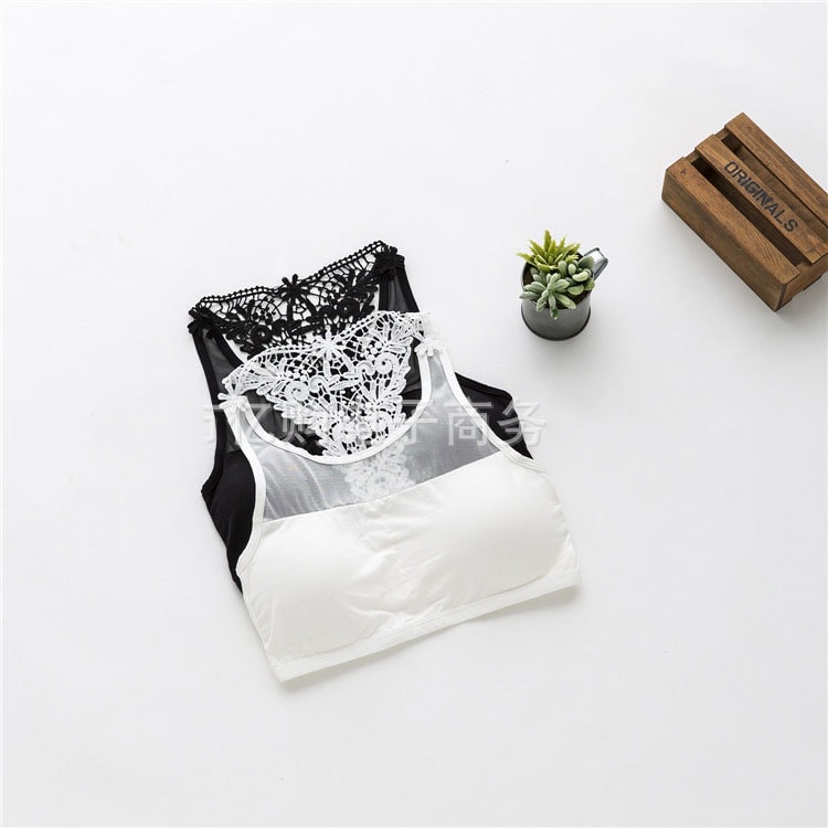 Lace Bra Vest Import LG124 Black