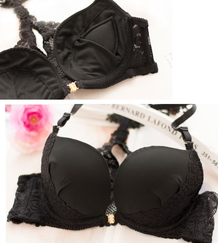 Lace Fashion Bra Set Import LG170 Black