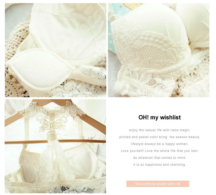 Lace Fashion Bra Set Import LG171 White