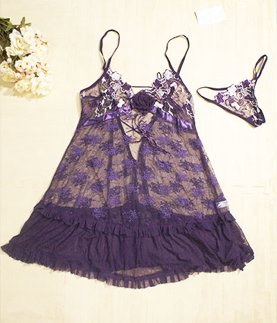 Silk Lingerie Import LG223 Purple