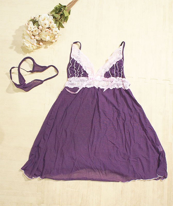 Silk Lingerie Import LG227 Purple