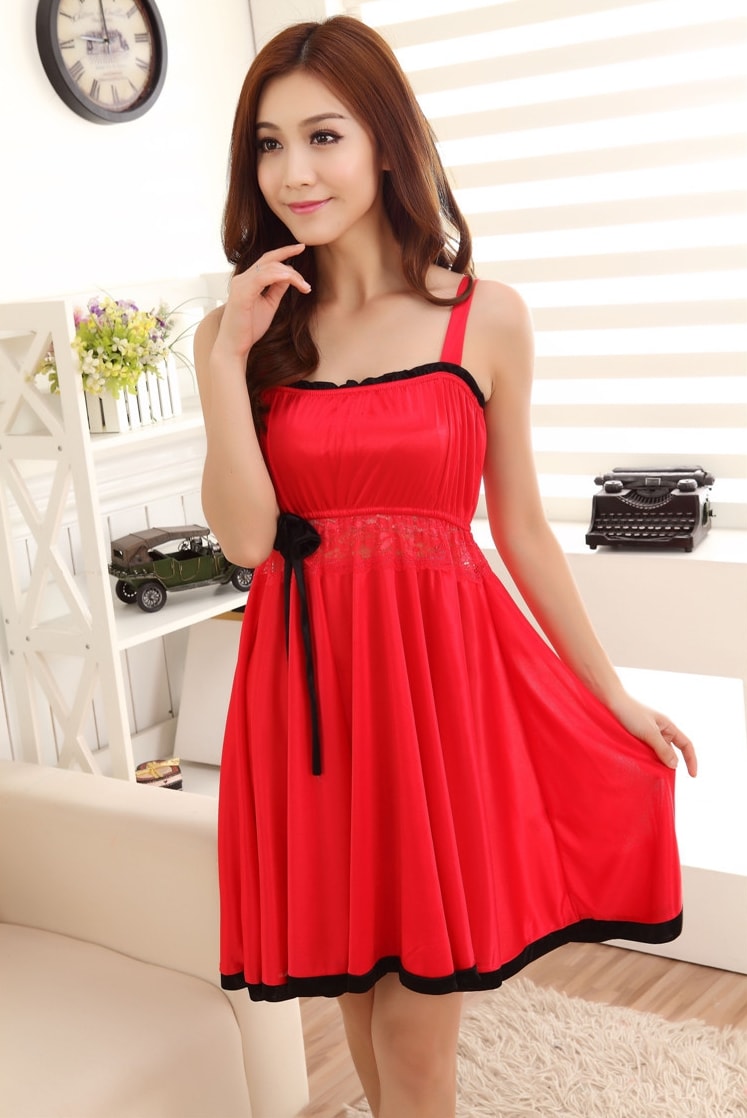 Silk Lingerie Korea Import LG236 Red