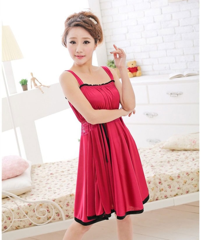 Silk Lingerie Korea Import LG238 Pink