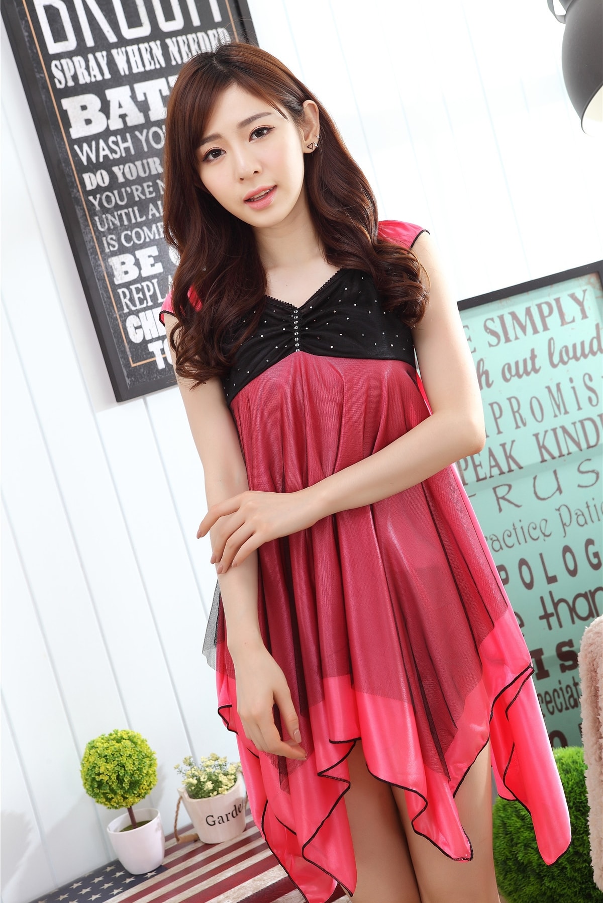 Ice Silk Lingerie Import LG245 Watermelon Red