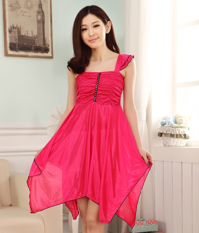 Ice Silk Lingerie Korea Import LG251 Rose Red