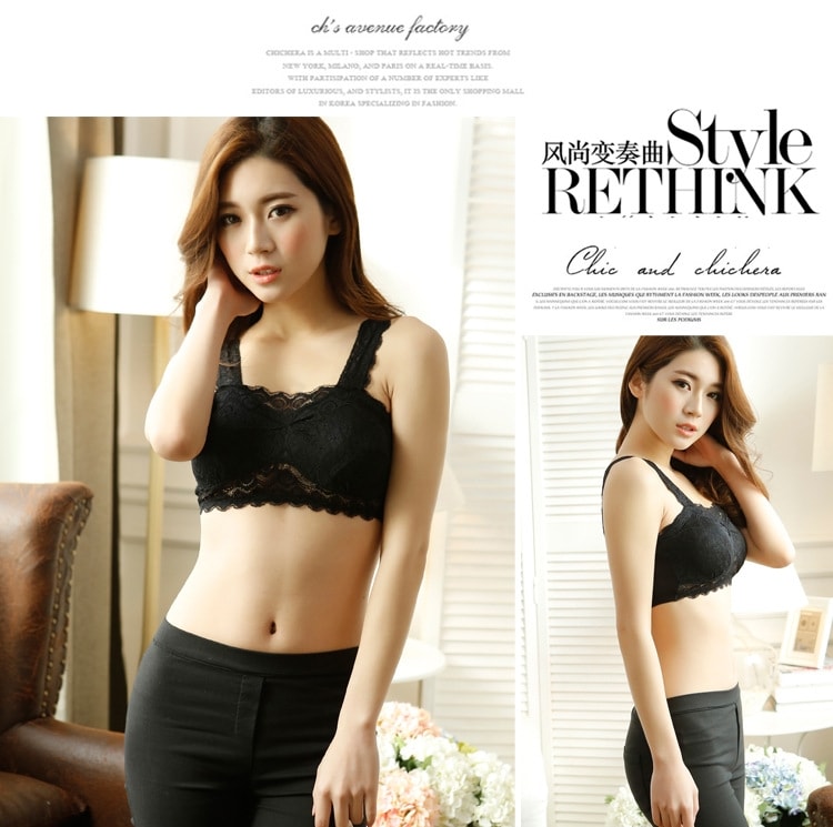 Lace Gym Bra Vest LG95 Black