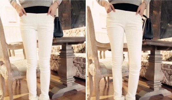 Velvet Pants PS441 White