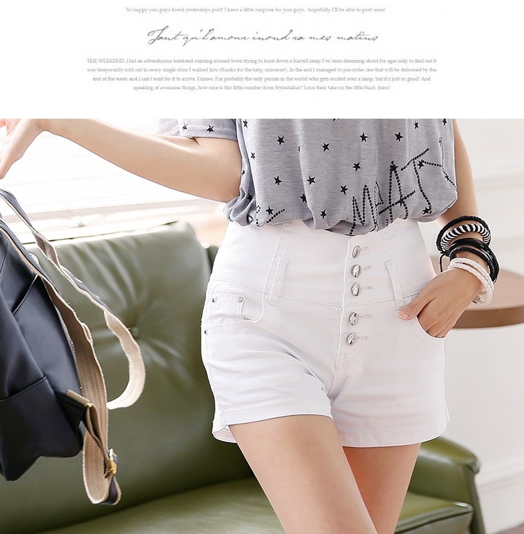 Jeans Short Pants PS453 White