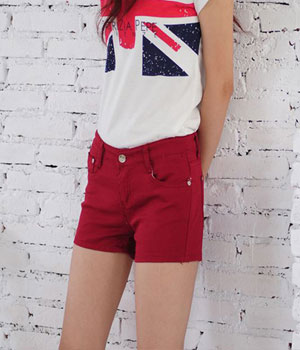 Jeans Short Pants PS487 Red