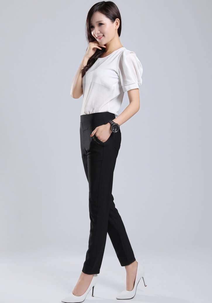 Casual Office Pants Import PS509 Black