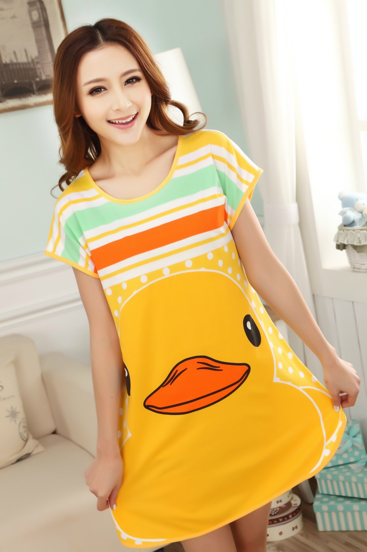 Piyama Kartun Ducky Import PY14 Yellow