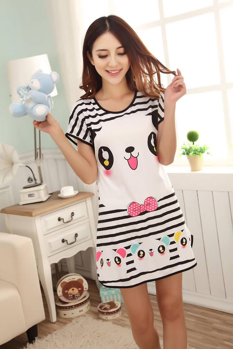 Piyama Kartun Panda Import PY37 White