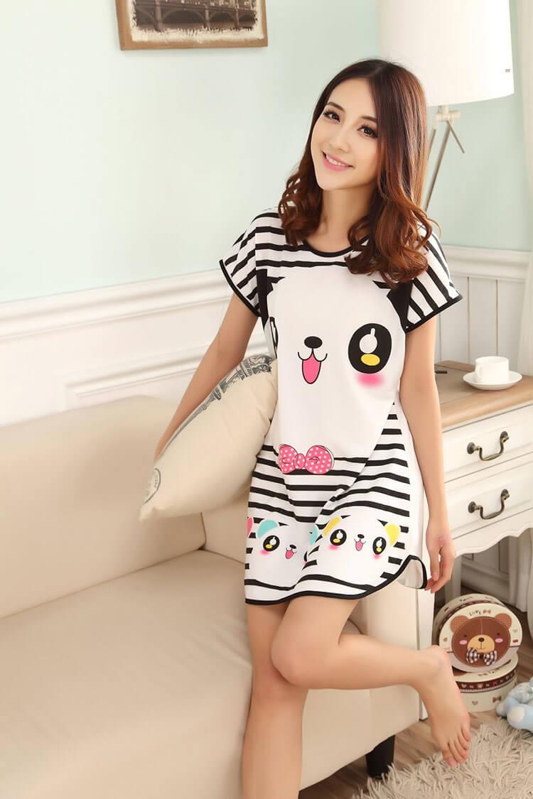 Piyama Kartun Panda Import PY37 White