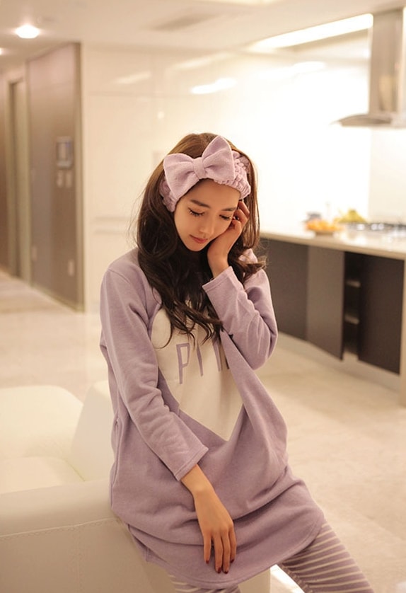 Cute Modern Piyama Set Import PY56 Purple