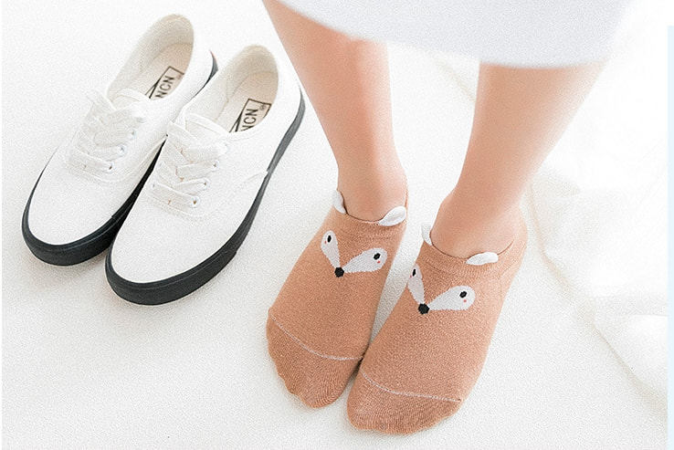 Japanese Cotton Ankle Feet Socks SC16 Brown