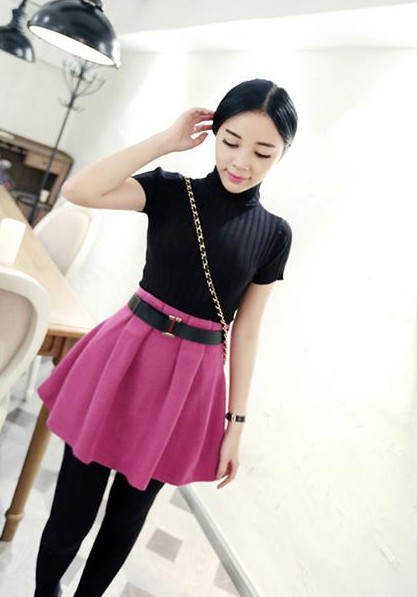 Mini Skirt SK106 Rose Red