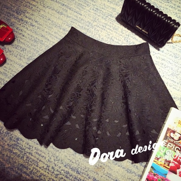 Jacquard Skirt SK149 Black