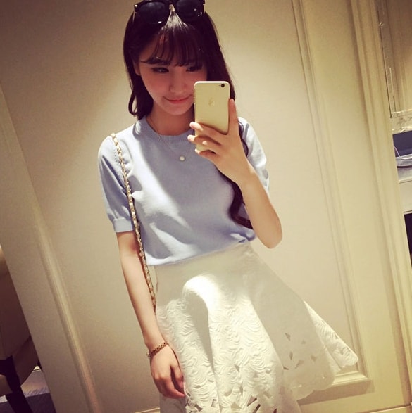 Jacquard Skirt SK150 White