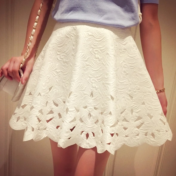 Jacquard Skirt SK150 White