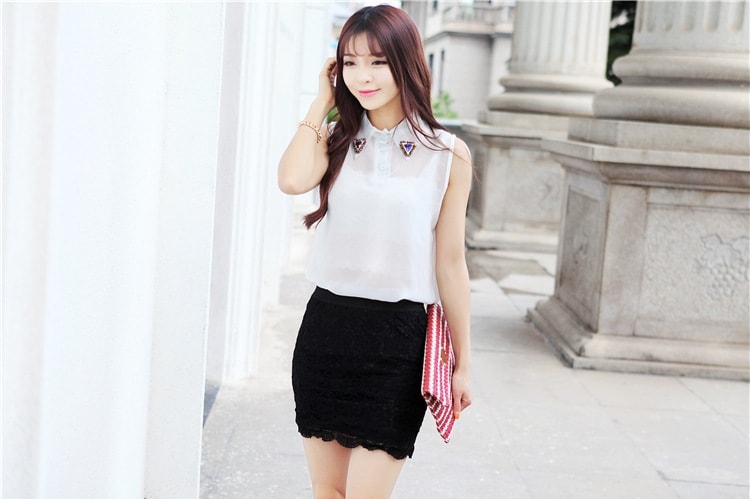 Lace Short Skirt SK159 Black