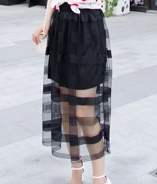 Gauze Skirt Import SK160 Black