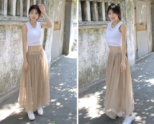 Premium Skirt Korea Import SK164 Silver