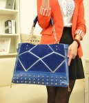 Rivet Shoulder Bag BG495 Blue