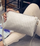 Crocodile Skin Shoulder Bag BG672 Silver