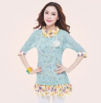 Mesh Blouse BL2515 Blue