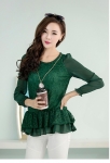 Blouse BL2619 Green + Necklace