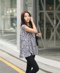 Leopard Blouse BL2637 White