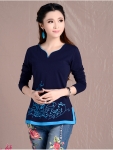 Retro Blouse BL2679 Blue