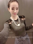 Lace Blouse BL2843 Grey