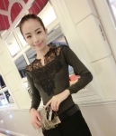 Crochet Blouse BL2854 Dark Gray