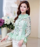 Chiffon Blouse BL2973 Light Green