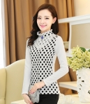 Lace Collar Blouse BL2998 Black Dot