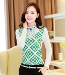 Lace Collar Blouse BL2999 Green