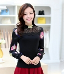 Lace Blouse BL3015 Black