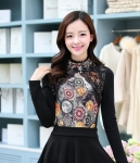 Elegant Lace Blouse BL3018 Black