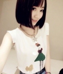 Chiffon Blouse Cartoon BL3043 White