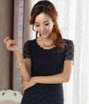 Korea Lace Blouse BL3051 Black