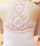 Lace Back Tank-Top Blouse BL3061 Pink