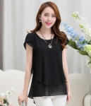 Blouse Chiffon korea Import BL3069 Black