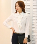 Kemeja Chiffon Korea Import BL3080 White