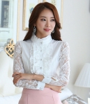 Kemeja Lace Korea Import BL3082 White