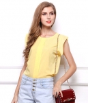 Chiffon Blouse Import BL3129 Yellow