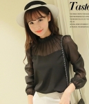 Blus Casual Chiffon Import BL3147 Black