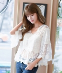 Premium Korea Loose Blouse Import BL3151 White