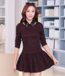 Dress DS3710 Burgundy Red