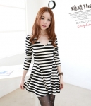 Mini Dress DS3719 Black Stripe